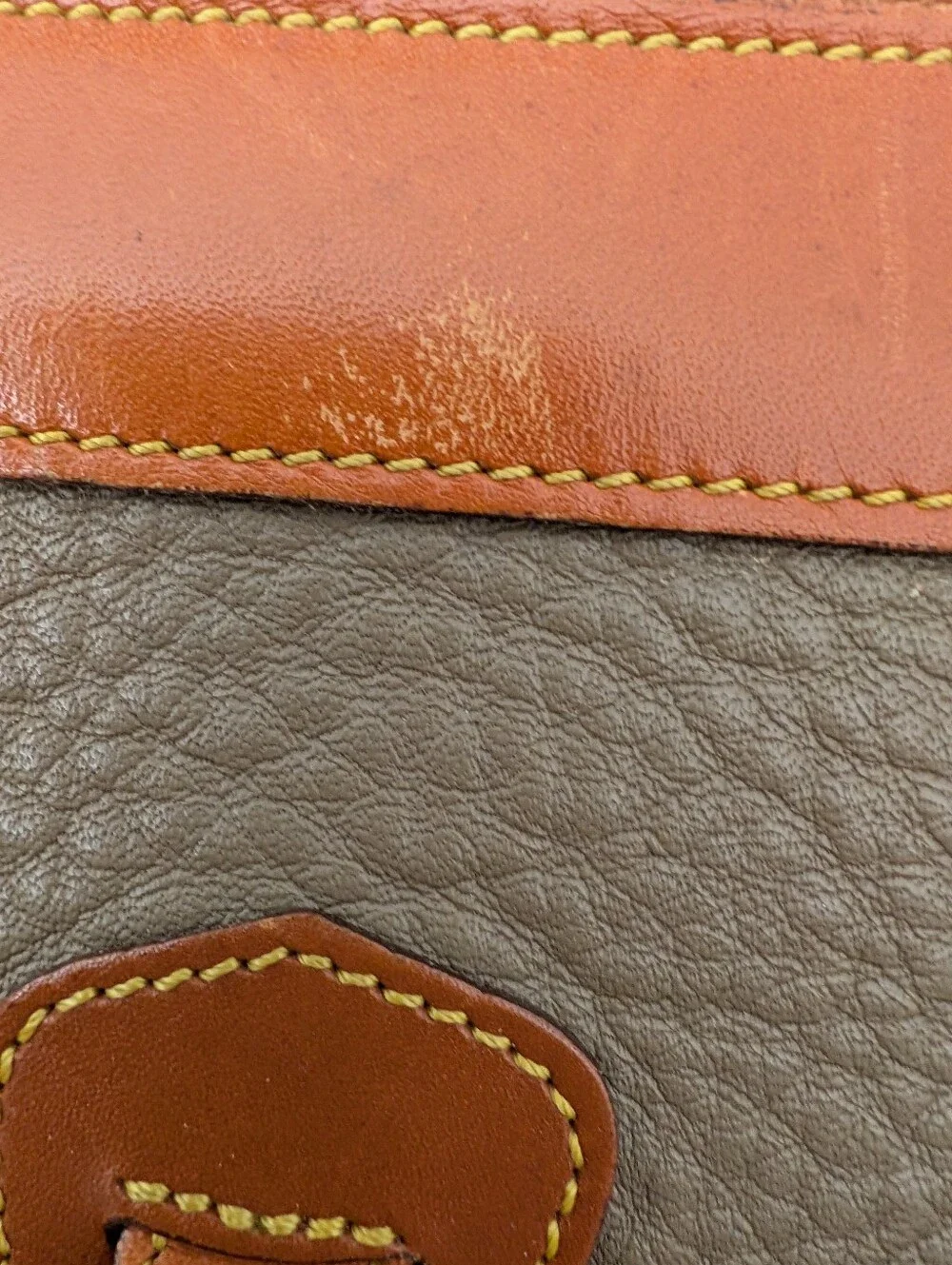 Vintage Dooney & Bourke All-Weather Leather Satchel Tan & Brown Bag